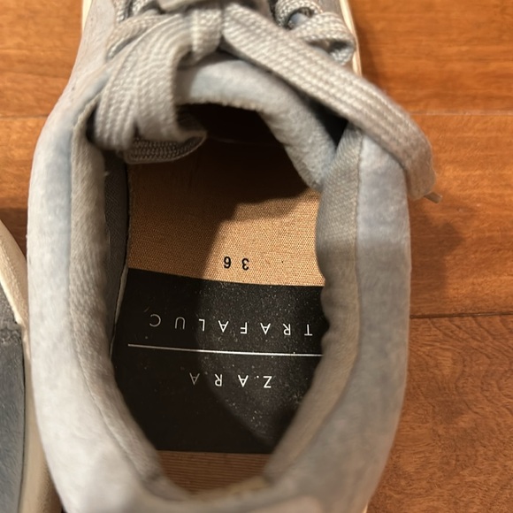 Zara Trafaluc Blue Suede Platform Creepers - Picture 5 of 6